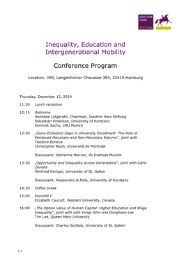 Inequality, Education and Intergenerational Mobility