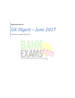 GK Digest – June 2017