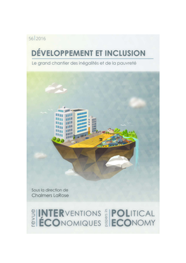 Développement Et Inclusion. Le Grand Chantier Des Inégalités, De La Pauvreté Development and Inclusion