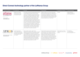 Direct Connect Technology Partner of the Lufthansa Group