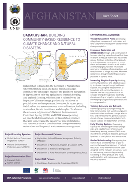 Badakhshan: Building Community-Based Resilience