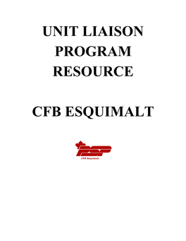 Unit Liaison Program Resource Cfb Esquimalt