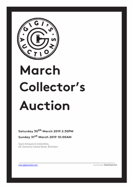 March Collector's Auction