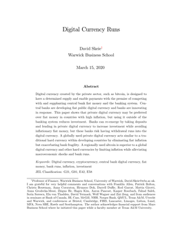 Digital Currency Runs