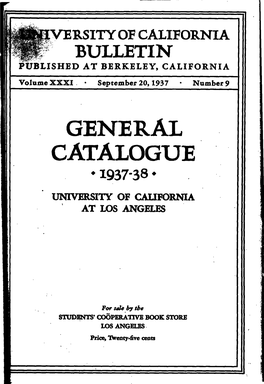 University of California General Catalog 1937-38