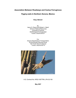 Association Between Roadways and Cactus Ferruginous Pygmy-Owls In