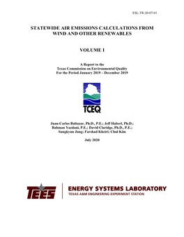 Statewide Air Emissions Calculations from Wind and Other Renewables