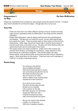 Fact File Poem/Song Programme 5 22 May by Sam Mcbratney