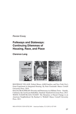 Continuing Dilemmas of Housing, Race, and Place