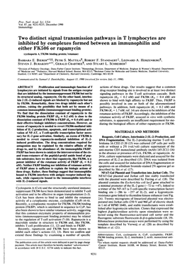 Two Distinct Signal Transmission Pathways in T Lymphocytes