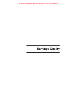 Earnings Quality Full Text Available At