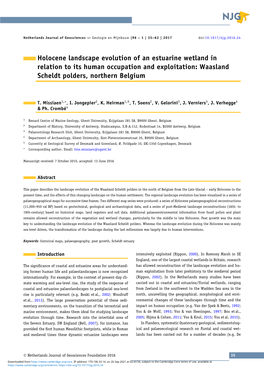 Holocene Landscape Evolution of an Estuarine Wetland in Relation to Its Human Occupation and Exploitation: Waasland Scheldt Polders, Northern Belgium