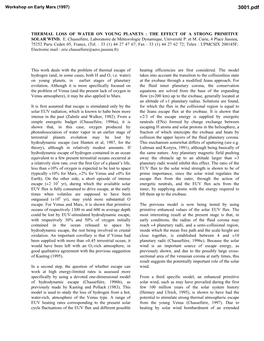 Thermal Loss of Water on Young Planets : the Effect of a Strong Primitive Solar Wind