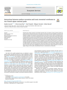 Interactions Between Outdoor Recreation and Iconic Terrestrial Vertebrates in Two French Alpine National Parks