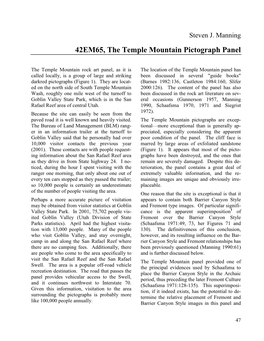 42EM65, the Temple Mountain Pictograph Panel