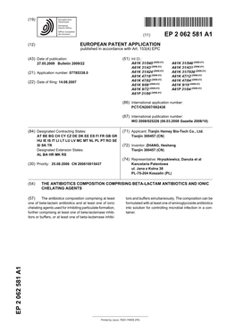 The Antibiotics Composition Comprising Beta-Lactam