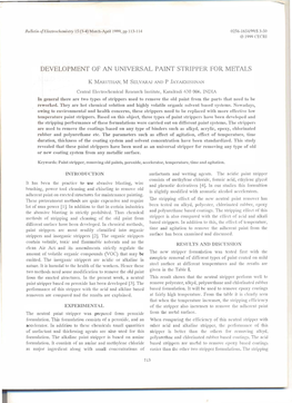 Development of an Universal Paint Stripper for Metals