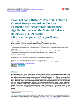 Proofs of Long-Distance Relations Between Central Europe and Inland Iberian Peninsula During Neolithic and Bronze Age