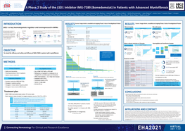 A Phase 2 Study of the LSD1 Inhibitor IMG-7289 (Bomedemstat) in Patients with Advanced Myelofibrosis