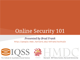 Online Security 101