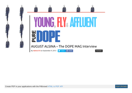 AUGUST ALSINA – the DOPE MAG Interview – Pure DOPE Magazine