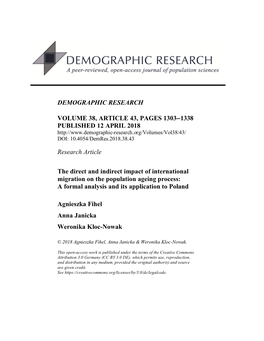 The Direct and Indirect Impact of International Migration on the Population Ageing Process: a Formal Analysis and Its Application to Poland