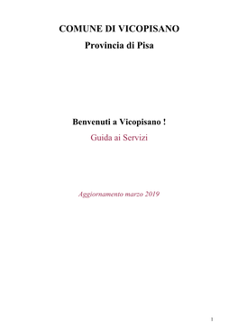 COMUNE DI VICOPISANO Provincia Di Pisa