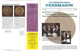 Grand Aster, ASERB Mas S Host Yugosla ·An Masonic Leaders in Pi Sburgh the Right Worshipful Grand Master, 1992" Encircling It