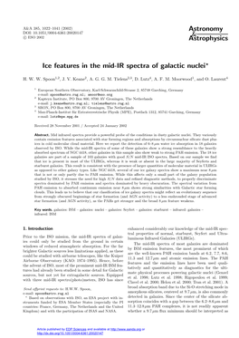 Ice Features in the Mid-IR Spectra of Galactic Nuclei?