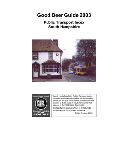 Good Beer Guide 2003 Public Transport Index South Hampshire