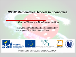 M9302 Mathematical Models in Economics