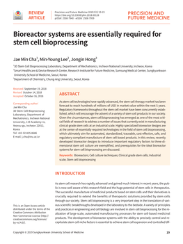 Bioreactor Systems Are Essentially Required for Stem Cell Bioprocessing