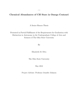 Chemical Abundances of CH Stars in Omega Centauri