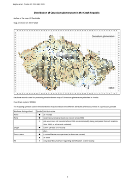 1 Distribution of Cerastium Glomeratum in the Czech Republic
