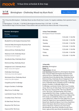 14 Bus Time Schedule & Line Route