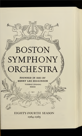 Boston Symphony Orchestra Concert Programs, Season 84, 1964-1965, Trip