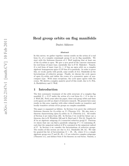 Real Group Orbits on Flag Manifolds