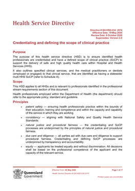 Credentialing and Defining the Scope of Clinical Practice