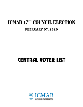 Icmab 17Th Council Election February 07, 2020