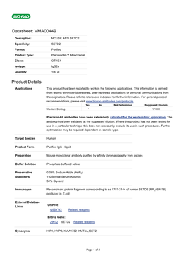 Datasheet: VMA00449 Product Details