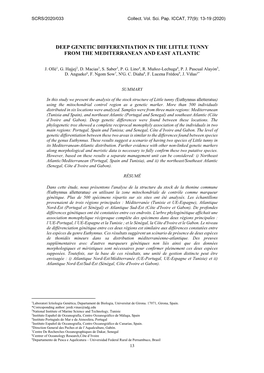 Deep Genetic Differentiation in the Little Tunny from the Mediterranean and East Atlantic