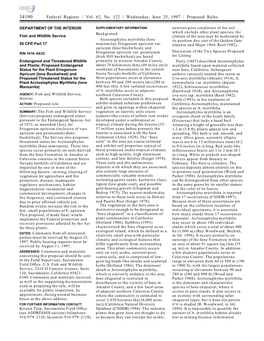 Ione Buckwheat), and Discussion of the Two Species Proposed RIN 1018±AE25 Eriogonum Apricum Var