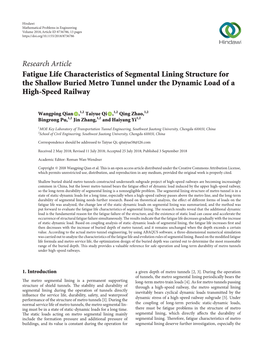 Fatigue Life Characteristics of Segmental Lining Structure for the Shallow Buried Metro Tunnel Under the Dynamic Load of a High-Speed Railway