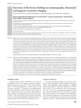 Sarcomas of the Breast: Findings on Mammography, Ultrasound, And