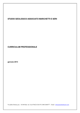 Studio Geologico Associato Marchetti E Seri