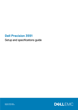 Dell Precision 3551 Setup and Specifications Guide