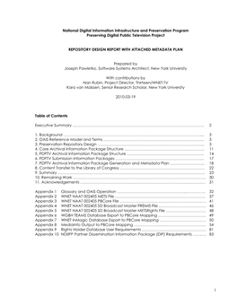 Repository Design Report with Attached Metadata Plan