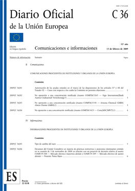 Diario Oficial C 36 De La Unión Europea