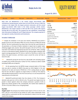 BUY Bajaj Auto Ltd