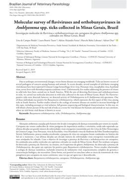 Molecular Survey of Flaviviruses and Orthobunyaviruses in Amblyomma Spp